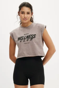 Active Graphic Cropped Tank