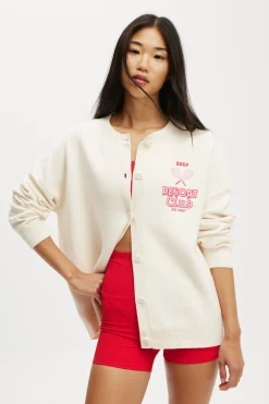 Active Knitted Graphic Bomber