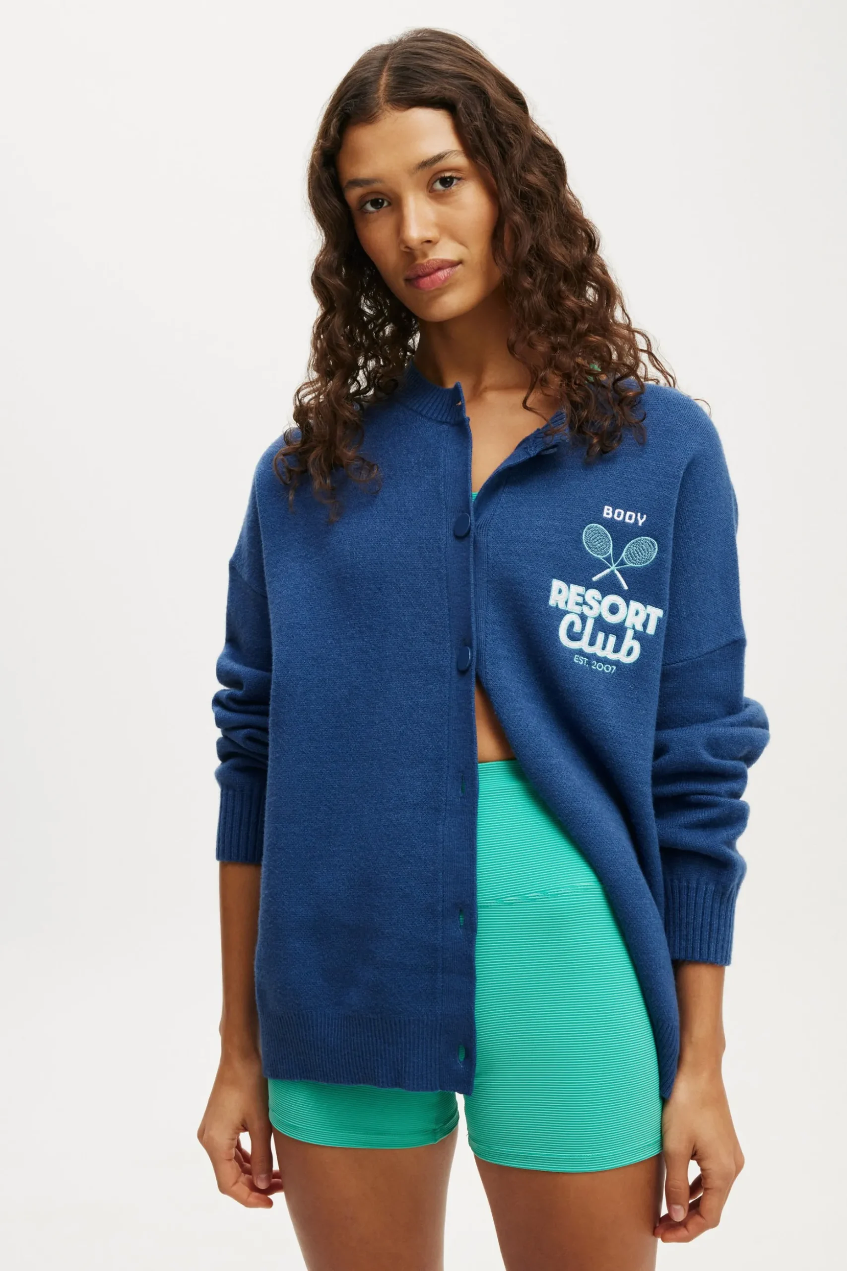 Active Knitted Graphic Bomber