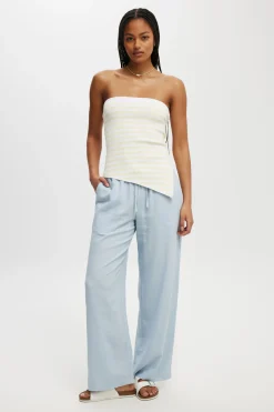 Asymmetric Rib Knit Bandeau