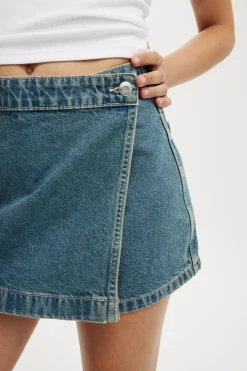 Asymmetrical Denim Skort