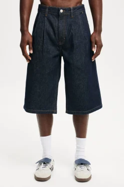 Baggy Pleat Denim Short