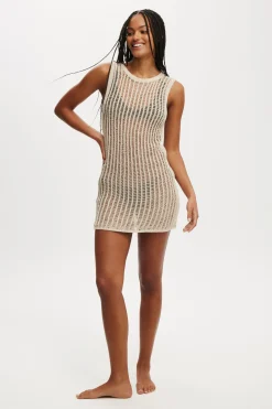 Beach Ladder Knit Mini Dress