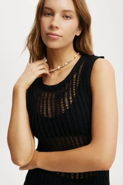 Beach Ladder Knit Mini Dress