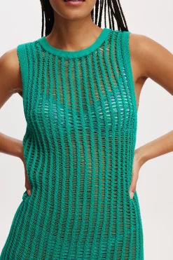 Beach Ladder Knit Mini Dress