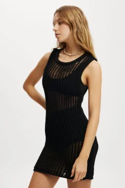 Beach Ladder Knit Mini Dress