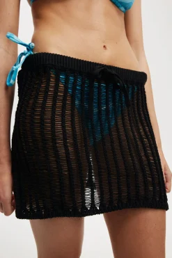 Beach Ladder Knit Mini Skirt