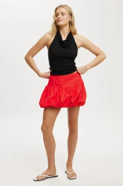 Bubble Hem Mini Skirt