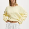 Cable Off The Shoulder Knit Jumper