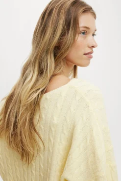 Cable Off The Shoulder Knit Jumper