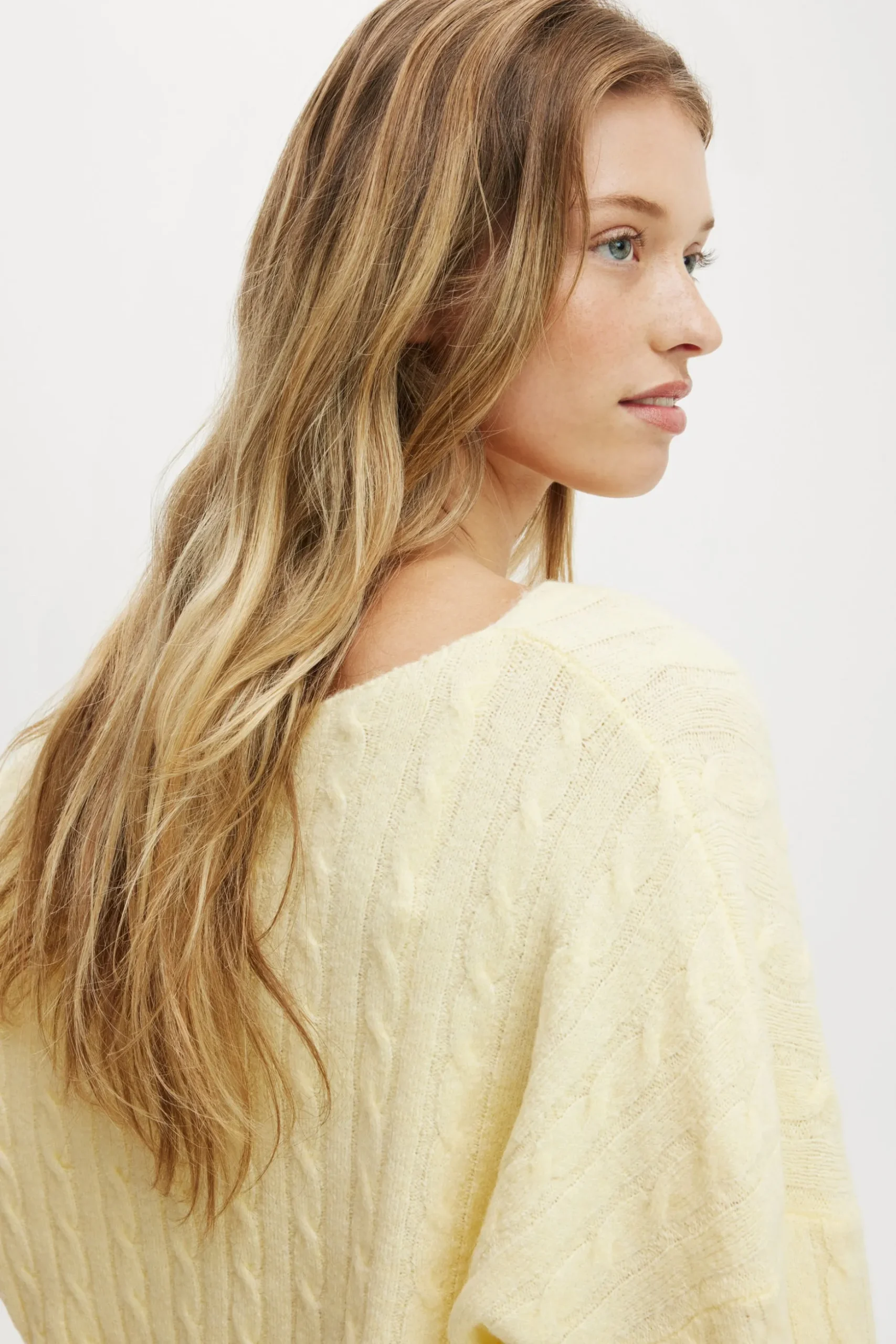 Cable Off The Shoulder Knit Jumper