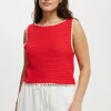 Crochet Boatneck Low Back Tank