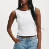 Crochet Boatneck Low Back Tank