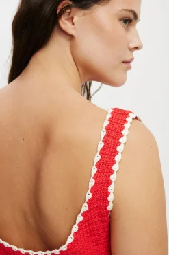 Crochet Boatneck Low Back Tank
