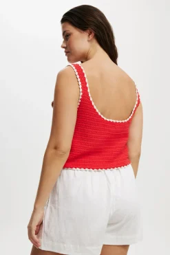 Crochet Boatneck Low Back Tank