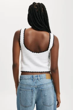 Crochet Boatneck Low Back Tank