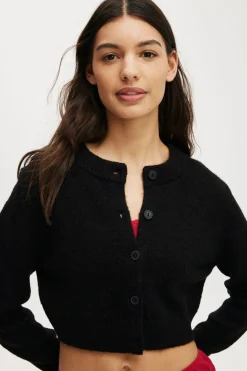 Cropped Knit Cardigan