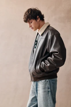Faux Leather Flight Jacket