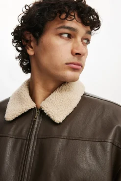 Faux Leather Flight Jacket