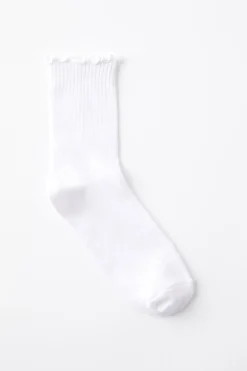 Frill Ribbed Crew Sock