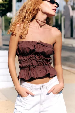 Gathered Strapless Top