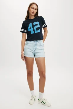 High Rise Classic Stretch Denim Short