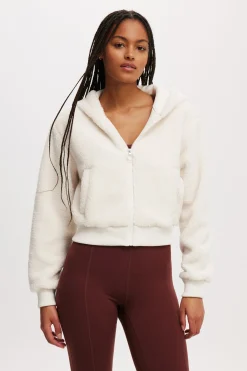 Hooded Sherpa Zip Through Jacket