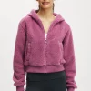 Hooded Sherpa Zip Through Jacket