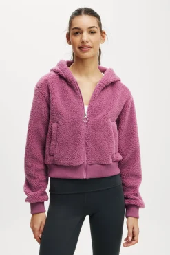 Hooded Sherpa Zip Through Jacket