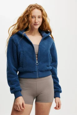 Hooded Sherpa Zip Through Jacket
