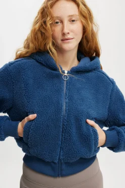 Hooded Sherpa Zip Through Jacket