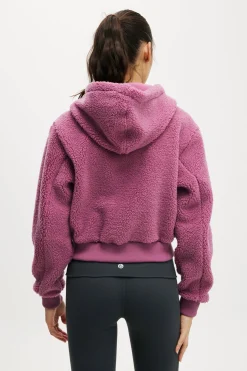 Hooded Sherpa Zip Through Jacket