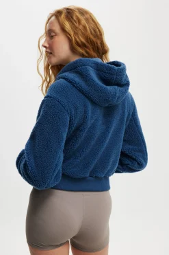 Hooded Sherpa Zip Through Jacket