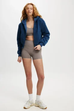 Hooded Sherpa Zip Through Jacket