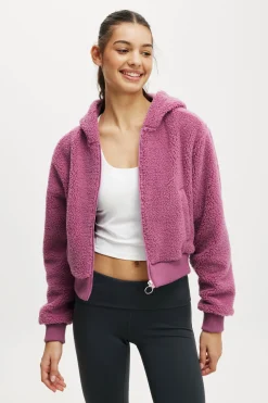 Hooded Sherpa Zip Through Jacket