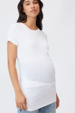 Maternity Wrap Front Short Sleeve Top