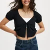Mila Tie Front Short Sleeve Top