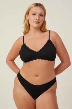 Organic Cotton Lace Triangle Padded Bralette