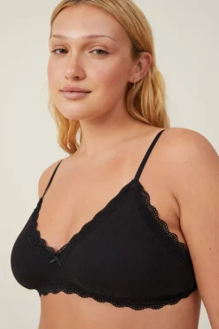 Organic Cotton Lace Triangle Padded Bralette