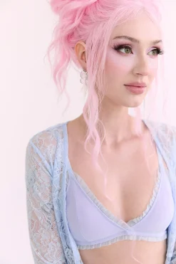 Peach PRC Mesh Triangle Bralette