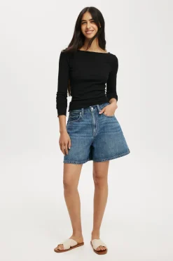 Polly Wide Neck Long Sleeve Top