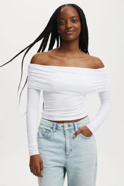 Rhi Gathered Off The Shoulder Long Sleeve