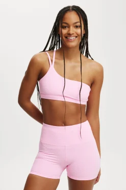Rib One Shoulder Strappy Crop