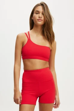 Rib One Shoulder Strappy Crop