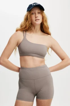 Rib One Shoulder Strappy Crop