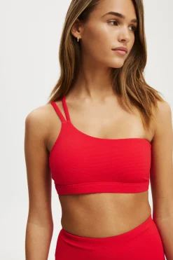 Rib One Shoulder Strappy Crop