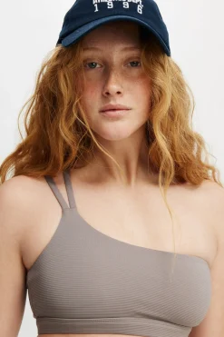 Rib One Shoulder Strappy Crop