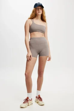 Rib One Shoulder Strappy Crop
