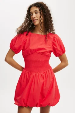 Romee Shirred Bubble Hem Mini Dress