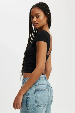 Rosa Low Back Short Sleeve Top